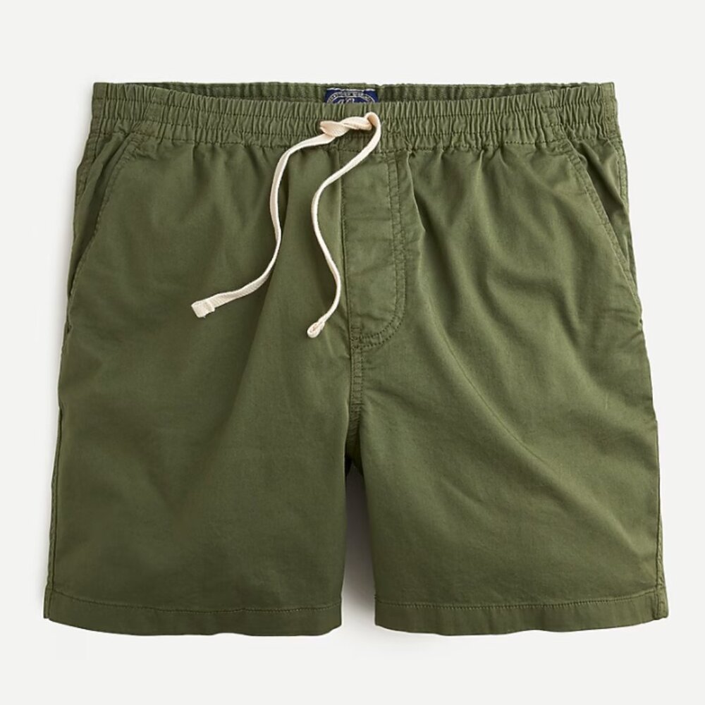 JCREW Fern Olive 6" dock short in stretch chino